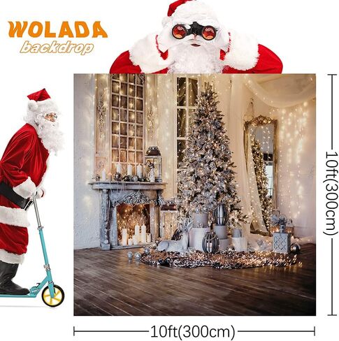 WOLADA 12x10FT خلفيات عيد الميلاد للتصوير الفوتوغرافي شجرة عيد الميلاد خلفيات التصوير الفوتوغرافي مشهد عيد الميلاد خلفية عيد الميلاد خلفية مع مدفأة الفينيل عيد الميلاد صورة خلفية استوديو الدعائم 11715 in Kuwait
