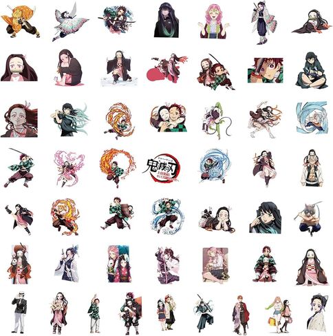 ملصقات Demon Slayer للأطفال والمراهقين، ملصقات كرتونية مقاومة للماء لأجهزة الكمبيوتر المحمول الخاصة بزجاجة المياه، ملصق جرافيتي للهاتف وحقيبة السفر (Demon S) in Kuwait