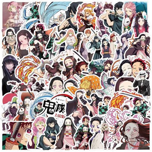 ملصقات Demon Slayer للأطفال والمراهقين، ملصقات كرتونية مقاومة للماء لأجهزة الكمبيوتر المحمول الخاصة بزجاجة المياه، ملصق جرافيتي للهاتف وحقيبة السفر (Demon S) in Kuwait