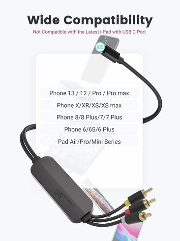 YEHUA USB C to RCA Converter Cable, Micro USB to RCA Video Conversion Cable, 3RCA Adapter Compatible with iPad with USB C Port and All Android Phones to HDTV/Blu-ray/PAL(78.7inch) in Saudi Arabia