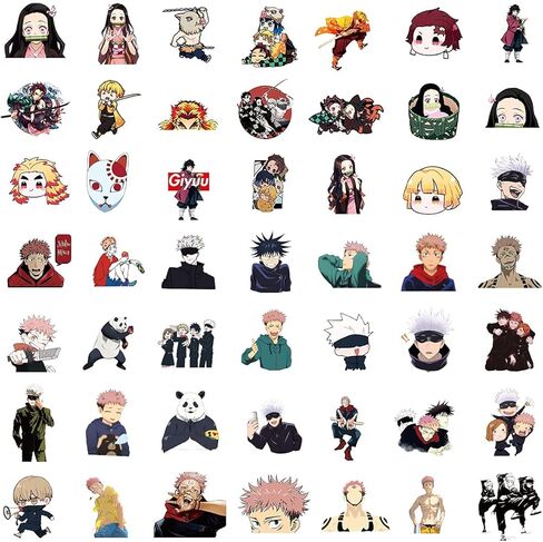 200 قطعة من ملصقات انيمي مقاومة للماء من الفينيل للابتوب وزجاجات المياه وزجاجات المياه ولوح التزلج والكمبيوتر والجوال للاطفال والمراهقين (200 قطعة من ملصقات الرسوم المتحركة) in Kuwait