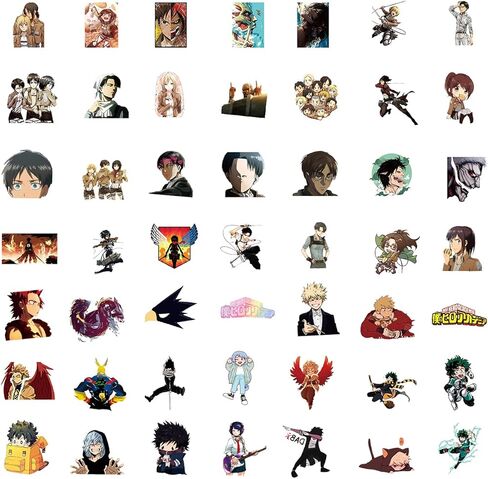 200 قطعة من ملصقات انيمي مقاومة للماء من الفينيل للابتوب وزجاجات المياه وزجاجات المياه ولوح التزلج والكمبيوتر والجوال للاطفال والمراهقين (200 قطعة من ملصقات الرسوم المتحركة) in Kuwait
