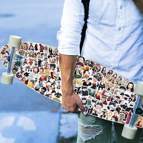 200 قطعة من ملصقات انيمي مقاومة للماء من الفينيل للابتوب وزجاجات المياه وزجاجات المياه ولوح التزلج والكمبيوتر والجوال للاطفال والمراهقين (200 قطعة من ملصقات الرسوم المتحركة) in Kuwait