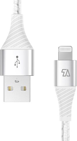 كابل Teleadapt Lightning إلى USB، كابل مرن لنقل البيانات ومزامنة البيانات [معتمد من MFi] بطول 6 أقدام 2.4 أمبير/ 480 ميجابت في الثانية متوافق مع iPhone 13 Mini Pro Max SE 11 Xs Max XR X 8 7 6 Plus 5S in Kuwait