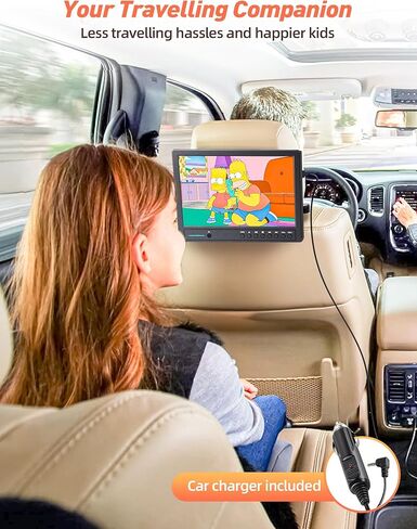 ارافونا مشغل دي في دي محمول للسيارة 12.5 انش مع سماعة رأس، مشغل دي في دي للسيارة مع حامل مسند الرأس، قرص من نوع الشفط، يدعم فيديو 1080P، مدخل HDMI، مدخل ومخرج ايه في، قارئ بطاقة USB/SD، ذاكرة اخر in Kuwait