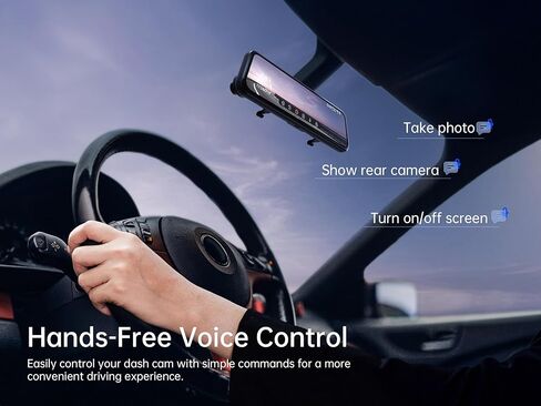 كاميرا مرآة الرؤية الخلفية Pelsee P12 Pro Max 4K+2.5K، كاميرا داش مرآة 12 بوصة مع كاميرا خلفية 2.5K، كاميرا داش أمامية وخلفية 5G Wi-Fi WDR للسيارات والشاحنات، رؤية ليلية، التحكم الصوتي، بطاقة 64 جيجابايت مجانية ونظام تحديد المواقع in Kuwait