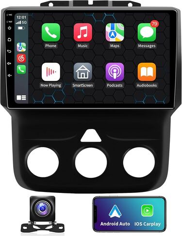 راديو ستيريو للسيارة اندرويد 13 لسيارة دودج رام 1500 2500 3500 2013-2018، طقم تركيب راديو بديل دي اس بي ستيريو تلقائي (4GB+32GB) كاربلاي لاسلكي واندرويد اوتو جي بي اس (يناسب فقط التيار المتردد اليدوي) in Kuwait