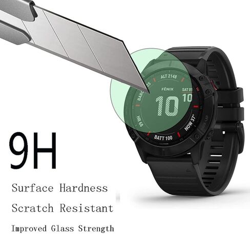 SHUAXI Watch Screen Protector (3+1Pack) Compatible for Garmin Fenix 6 pro/Fenix 6,Tempered Glass Film Anti-Scratch High Definition Full Coverage and Soft TPU Protective Case in Saudi Arabia