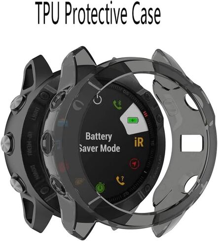SHUAXI Watch Screen Protector (3+1Pack) Compatible for Garmin Fenix 6 pro/Fenix 6,Tempered Glass Film Anti-Scratch High Definition Full Coverage and Soft TPU Protective Case in Saudi Arabia