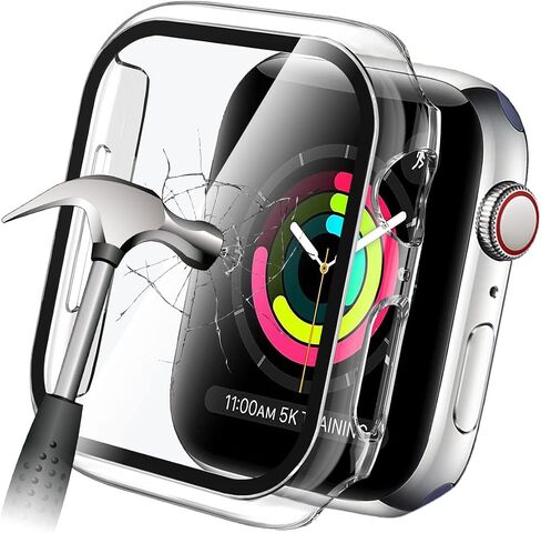 YMHML متوافق مع حافظة Apple Watch 42mm Series 3/2/1 مع واقي شاشة مدمج من الزجاج المقسى، غطاء صلب ممتص للصدمات رفيع بتغطية كاملة لملحقات iWatch in Kuwait