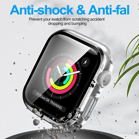 YMHML متوافق مع حافظة Apple Watch 42mm Series 3/2/1 مع واقي شاشة مدمج من الزجاج المقسى، غطاء صلب ممتص للصدمات رفيع بتغطية كاملة لملحقات iWatch in Kuwait