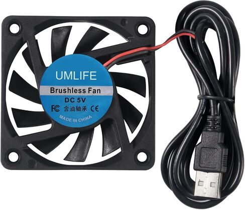 UMLIFE 60mm Fan, 4-Pack 5Volt 0.18A USB 60x60x10mm 6010 Brushless DC Computer CPU Heat Sink Cooling Cooler Fan 60mm x 10mm in Kuwait