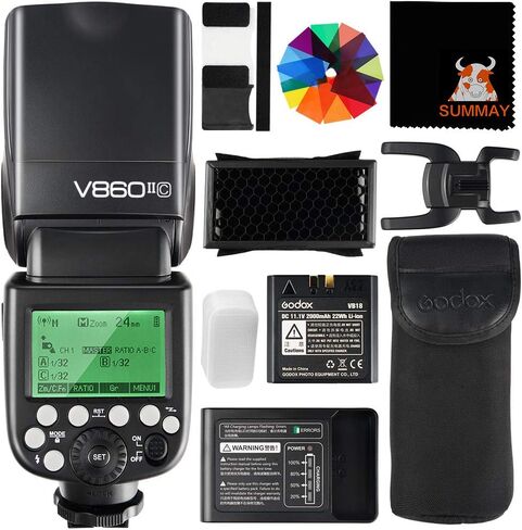 GODOX V860II-C Camera Flash Speedlite for Canon Camera 2.4G Wireless E-TTL 1/8000s High-Speed Sync GN60 Speedlight Photography in Saudi Arabia