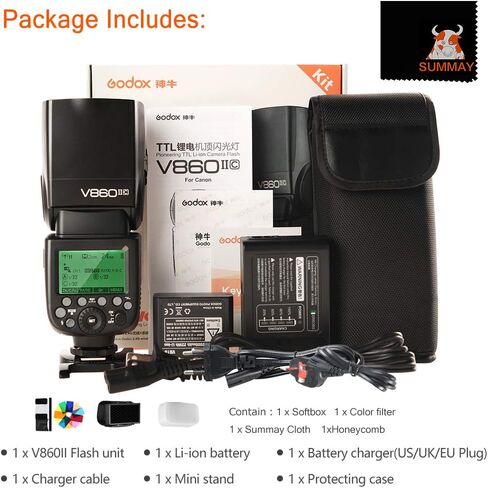 GODOX V860II-C Camera Flash Speedlite for Canon Camera 2.4G Wireless E-TTL 1/8000s High-Speed Sync GN60 Speedlight Photography in Saudi Arabia