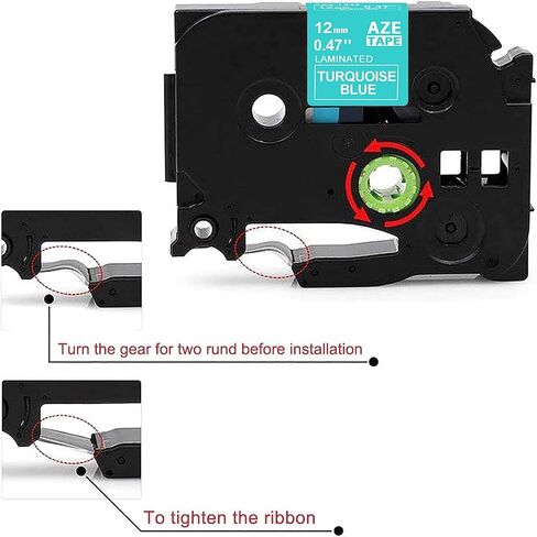 شريط صانع الملصقات تي زد بي تاتش مقاس 12 ملم 0.47 انش متوافق مع صانع الملصقات براذر بي تاتش PTD210 PTD200 PTH110 PTD400 PTD600 (ابيض/ذهبي/ازرق فاتح/تركواز/اسود/زهري بيري)، 6 قطع in Kuwait