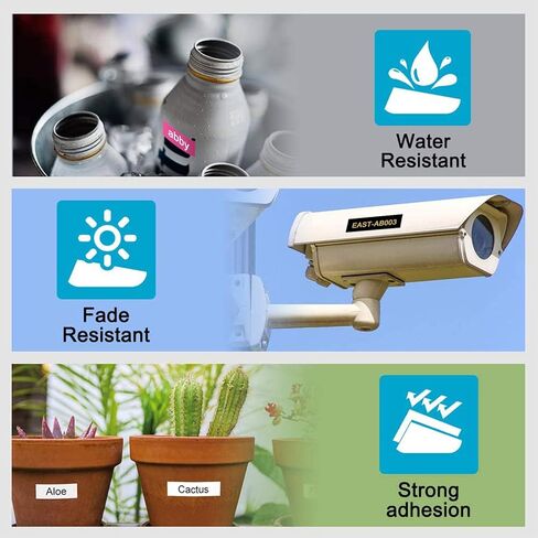 شريط صانع الملصقات تي زد بي تاتش مقاس 12 ملم 0.47 انش متوافق مع صانع الملصقات براذر بي تاتش PTD210 PTD200 PTH110 PTD400 PTD600 (ابيض/ذهبي/ازرق فاتح/تركواز/اسود/زهري بيري)، 6 قطع in Kuwait