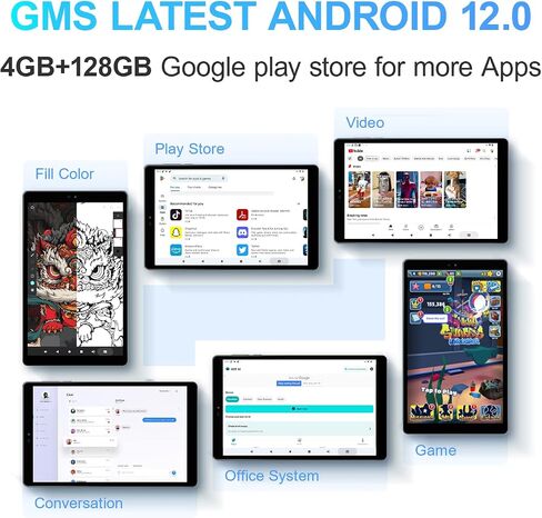 تابلت FILY F8 Android12، تابلت 8 بوصة، تخزين 4 جيجابايت + 128 جيجابايت، معالج رباعي النواة، 2.0 جيجا هرتز، غطاء معدني كامل، بلوتوث 5.2، كاميرا مزدوجة 5 + 8 ميجابكسل، واي فاي 5 جيجا/2.4 جيجا، شاشة لمس عالية الدقة، USB- C الشحن السريع (أزرق) in Saudi Arabia