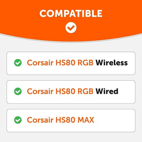 WC Freeze HS80 - Cooling Gel Earpads for Corsair HS80 RGB Wireless & Wired | Made by Wicked Cushions | Also fits HS80 Max. Elevate Comfort, Thickness & Sound Isolation | Black in Kuwait