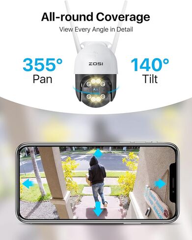 ZOSI 4K PoE Security Camera System with Person Vehicle Detection,8 Ports 16CH 8MP NVR with 2TB HDD,8pcs 4K Outdoor Indoor PoE IP Cameras,Night Vision,Spotlight Siren,2 Way Audio,for 24/7 Recording in Saudi Arabia