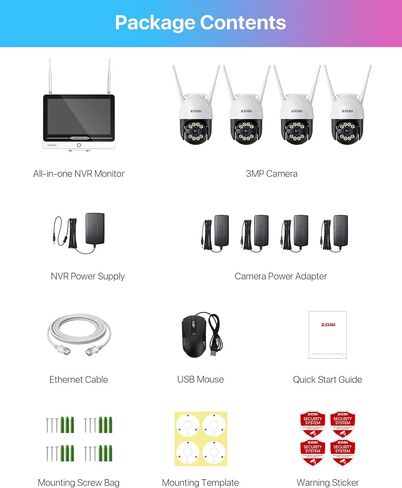 ZOSI 4K PoE Security Camera System with Person Vehicle Detection,8 Ports 16CH 8MP NVR with 2TB HDD,8pcs 4K Outdoor Indoor PoE IP Cameras,Night Vision,Spotlight Siren,2 Way Audio,for 24/7 Recording in Saudi Arabia