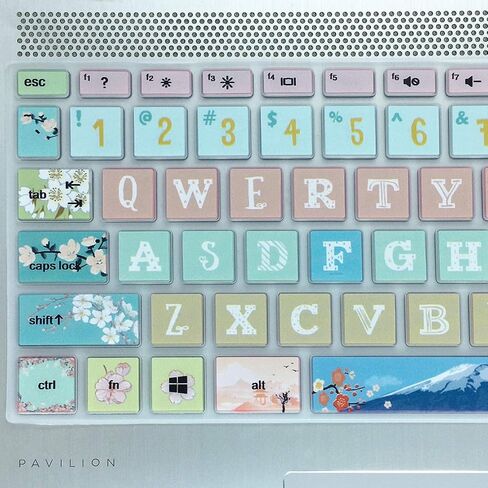 Keyboard Cover for 2020 2019 2018 HP 14" Laptop/HP Pavilion x360 14M-BA 14M-CD 14M-DH 14-BA 14-BF 14-cm 14-CF 14-DF 14-DK 14-DS 14-DQ Series 14 Inch Protective Skin, Sakura in Kuwait