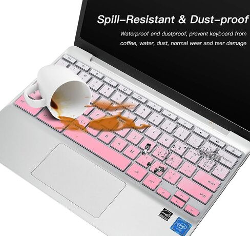 CaseBuy Keyboard Cover for HP 14 inch Chromebook 14a-na0026nr 14a-ne0013dx, Chromebook 14-db/ca/ak/DA 14B-CA 14a-na Series, Chromebook 11 11A-NB0013DX/G7 EE/G6 EE/G2/G3/G4/G5 11.6 inch, Ombre Pink in Kuwait