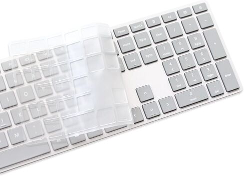 غطاء لوحة مفاتيح Masino TPU رفيع للغاية للوحة مفاتيح Microsoft Surface WS2-00025 وMicrosoft Modern Keyboard مع بصمة الإصبع ID EKZ-0001 (قطعة واحدة من لوحة المفاتيح، TPU - شفاف) in Kuwait
