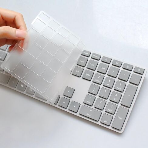 غطاء لوحة مفاتيح Masino TPU رفيع للغاية للوحة مفاتيح Microsoft Surface WS2-00025 وMicrosoft Modern Keyboard مع بصمة الإصبع ID EKZ-0001 (قطعة واحدة من لوحة المفاتيح، TPU - شفاف) in Kuwait