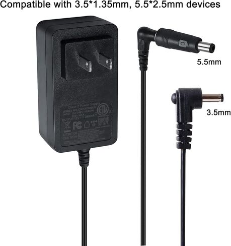 DTECH 12V 2A Power Adapter Supply AC to DC 3.5mm x 1.35mm Plug Wall Charger 4 Feet Extra Long Cord (Input 100V - 240V, Output 12 Volt 2 Amp) in Saudi Arabia