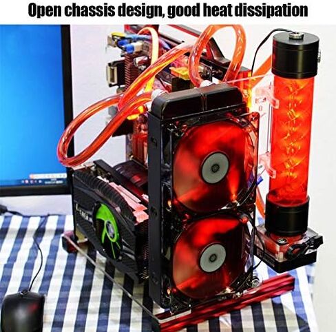 M ATX/ATX/ITX Motherboard Chassis DIY Set,Computer Aluminum Open Air Frame Chassis Case, Vertical Overclocking Open Aluminum Frame Chassis Rack,Good Heat Dissipation(Red) in Kuwait