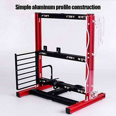 M ATX/ATX/ITX Motherboard Chassis DIY Set,Computer Aluminum Open Air Frame Chassis Case, Vertical Overclocking Open Aluminum Frame Chassis Rack,Good Heat Dissipation(Red) in Kuwait