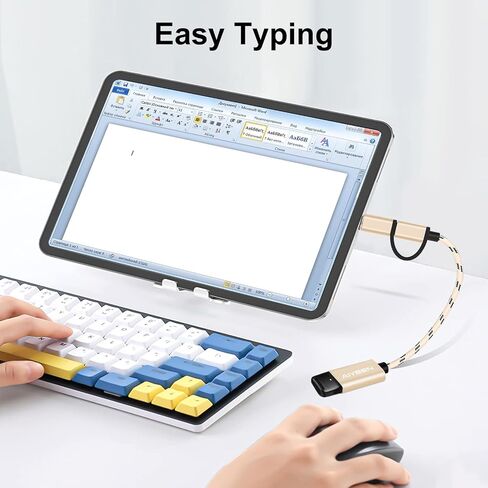 محول AIYEEN 2 في 1 USB C/Micro إلى USB، USB C إلى USB 3.0، كابل محول USB إلى Android OTG متوافق مع MacBook Pro Android Google Samsung والمزيد، أسود in Kuwait