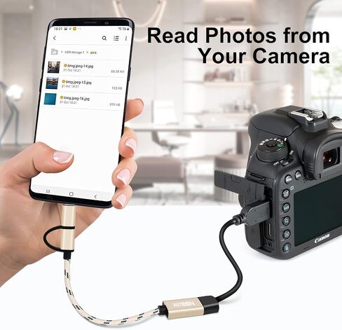 محول AIYEEN 2 في 1 USB C/Micro إلى USB، USB C إلى USB 3.0، كابل محول USB إلى Android OTG متوافق مع MacBook Pro Android Google Samsung والمزيد، أسود in Kuwait