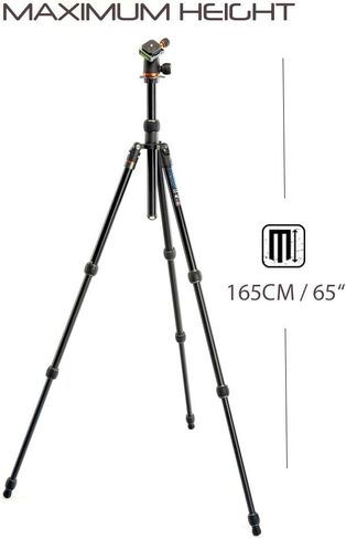 3 Legged Thing Punks Travis Magnesium Alloy General Use Tripod - Adjustable, General Use Camera Tripod with Detachable Monopod Leg (TRAVISBLACK) in Saudi Arabia