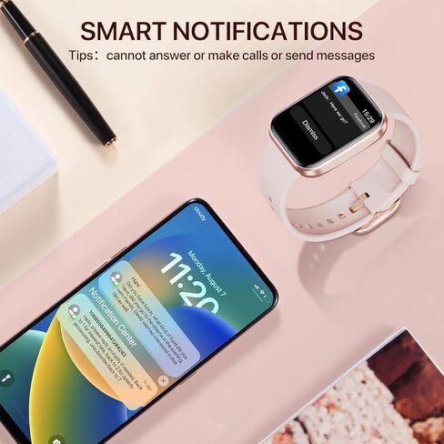 ساعة ذكية WalkerFit A1، Reloj Inteligente، متتبع اللياقة البدنية مع مراقب معدل ضربات القلب/ضغط الدم SpO2، لمس 1.7 بوصة، IP68 مقاوم للماء Reloj متوافق مع iOS، ساعة ذكية Android للنساء والرجال، أسود in Kuwait