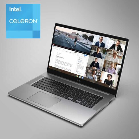 Acer Chromebook 317 CB317-1H-C6RK Laptop | Intel Celeron N4500 | 17.3" Full HD IPS Display | 4GB LPDDR4X | 128GB eMMC | Intel Wireless Wi-Fi 6 AX201 802.11ax | Chrome OS, Silver in Saudi Arabia