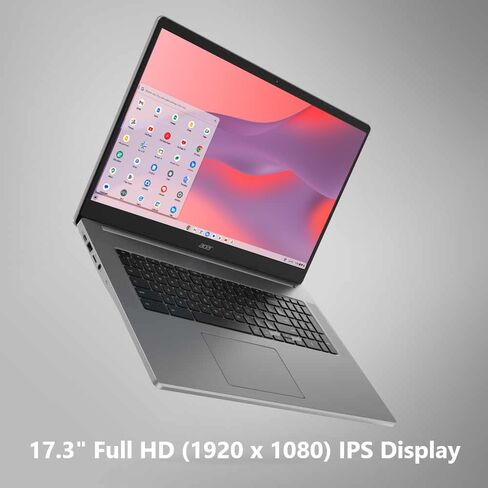 Acer Chromebook 317 CB317-1H-C6RK Laptop | Intel Celeron N4500 | 17.3" Full HD IPS Display | 4GB LPDDR4X | 128GB eMMC | Intel Wireless Wi-Fi 6 AX201 802.11ax | Chrome OS, Silver in Saudi Arabia
