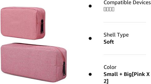Canvas Waterproof Universal Electronic Accessories Organizer for Power Bank,Charging Cords,Chargers,Mouse,USB Cable,Earphones and More Out-going, Business Travel Gadget Bag,Black(Small+Big) in Kuwait