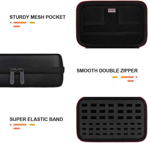 BOVKE Flash Drive Case USB Case Holder Hard Drive Case Electronic Organizer SD Card Memory Storage Case Compatible With Sandisk, Samsung Thumb Drives, Extra Pocket for Power Bank, Charger Cable, Black in Saudi Arabia