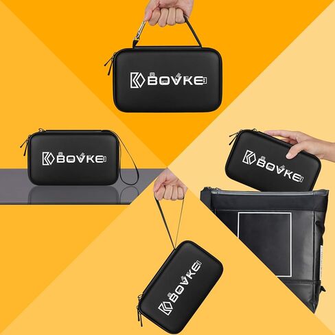 BOVKE Flash Drive Case USB Case Holder Hard Drive Case Electronic Organizer SD Card Memory Storage Case Compatible With Sandisk, Samsung Thumb Drives, Extra Pocket for Power Bank, Charger Cable, Black in Saudi Arabia