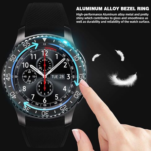 ساعة جالكسي 46 ملم/ جير اس 3 فرونتير وكلاسيكي، غطاء لاصق مضاد للخدش والتصادم، حلقة اطار واقية + حافظة حماية لساعة جالكسي 46 ملم، اكسسوارات ساعة (عبوتان) in Kuwait