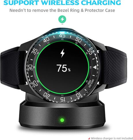 ساعة جالكسي 46 ملم/ جير اس 3 فرونتير وكلاسيكي، غطاء لاصق مضاد للخدش والتصادم، حلقة اطار واقية + حافظة حماية لساعة جالكسي 46 ملم، اكسسوارات ساعة (عبوتان) in Kuwait