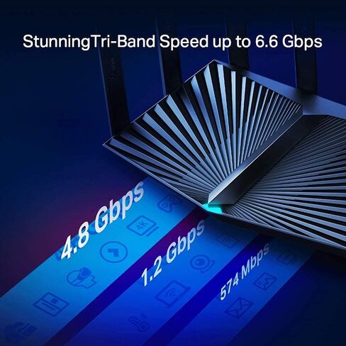 راوتر تي بي لينك AX6600 واي فاي 6 (آرتشر AX90) - راوتر إنترنت لاسلكي ثلاثي الموجات جيجابت، راوتر فأس عالي السرعة للألعاب، راوتر ذكي لمنزل كبير (متجدد) in Saudi Arabia