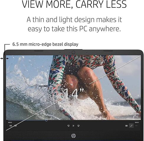 HP Stream 14-inch Laptop for Student and Business - Intel Quad-Core Processor, 16GB RAM, 320GB Storage (64GB eMMC + 256GB Card), 1-Year Office 365, Webcam, 11H Long Battery Life, Wi-Fi, Win11 H in S in Saudi Arabia