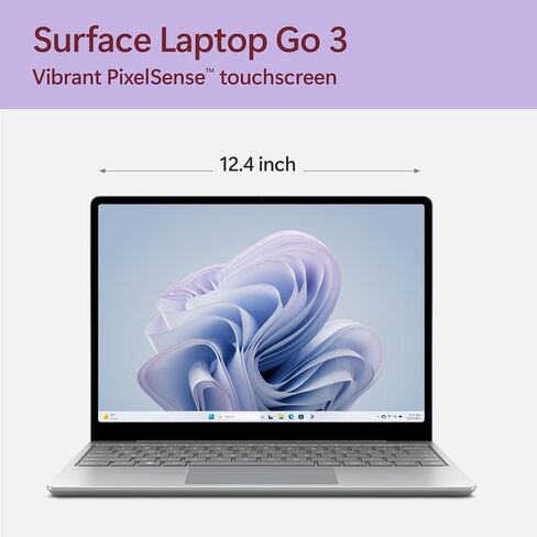 Microsoft Surface Laptop Go 3 (2023) - 12.4" Touchscreen, Thin & Lightweight, Intel Core i5, 8GB RAM, 256GB SSD SSD, with Windows 11, Ice Blue Color in Saudi Arabia