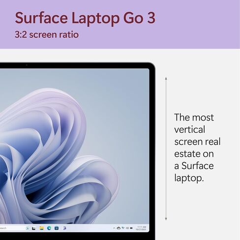 Microsoft Surface Laptop Go 3 (2023) - 12.4" Touchscreen, Thin & Lightweight, Intel Core i5, 8GB RAM, 256GB SSD SSD, with Windows 11, Ice Blue Color in Saudi Arabia