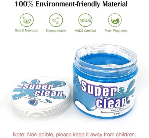 منظف ​​الغبار من Rong Xuan Super Clean Keyboard Slime، طين ناعم من الغبار للوحة المفاتيح السحرية قابل لإعادة الاستخدام، منظف جل الغبار العالمي للهاتف وفتحات السيارة وأجهزة الكمبيوتر المحمولة والكاميرات والطابعات والآلات الحاسبة والشاشات (أزرق) in Kuwait