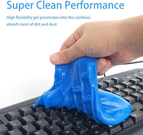 منظف ​​الغبار من Rong Xuan Super Clean Keyboard Slime، طين ناعم من الغبار للوحة المفاتيح السحرية قابل لإعادة الاستخدام، منظف جل الغبار العالمي للهاتف وفتحات السيارة وأجهزة الكمبيوتر المحمولة والكاميرات والطابعات والآلات الحاسبة والشاشات (أزرق) in Kuwait