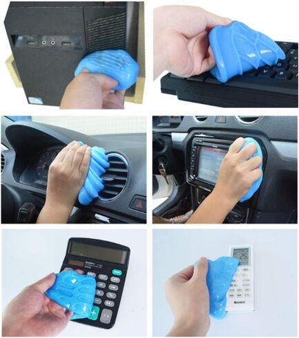 منظف ​​الغبار من Rong Xuan Super Clean Keyboard Slime، طين ناعم من الغبار للوحة المفاتيح السحرية قابل لإعادة الاستخدام، منظف جل الغبار العالمي للهاتف وفتحات السيارة وأجهزة الكمبيوتر المحمولة والكاميرات والطابعات والآلات الحاسبة والشاشات (أزرق) in Kuwait