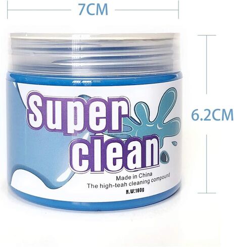 منظف ​​الغبار من Rong Xuan Super Clean Keyboard Slime، طين ناعم من الغبار للوحة المفاتيح السحرية قابل لإعادة الاستخدام، منظف جل الغبار العالمي للهاتف وفتحات السيارة وأجهزة الكمبيوتر المحمولة والكاميرات والطابعات والآلات الحاسبة والشاشات (أزرق) in Kuwait